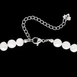 Melting Heart Pearl Necklace Silber