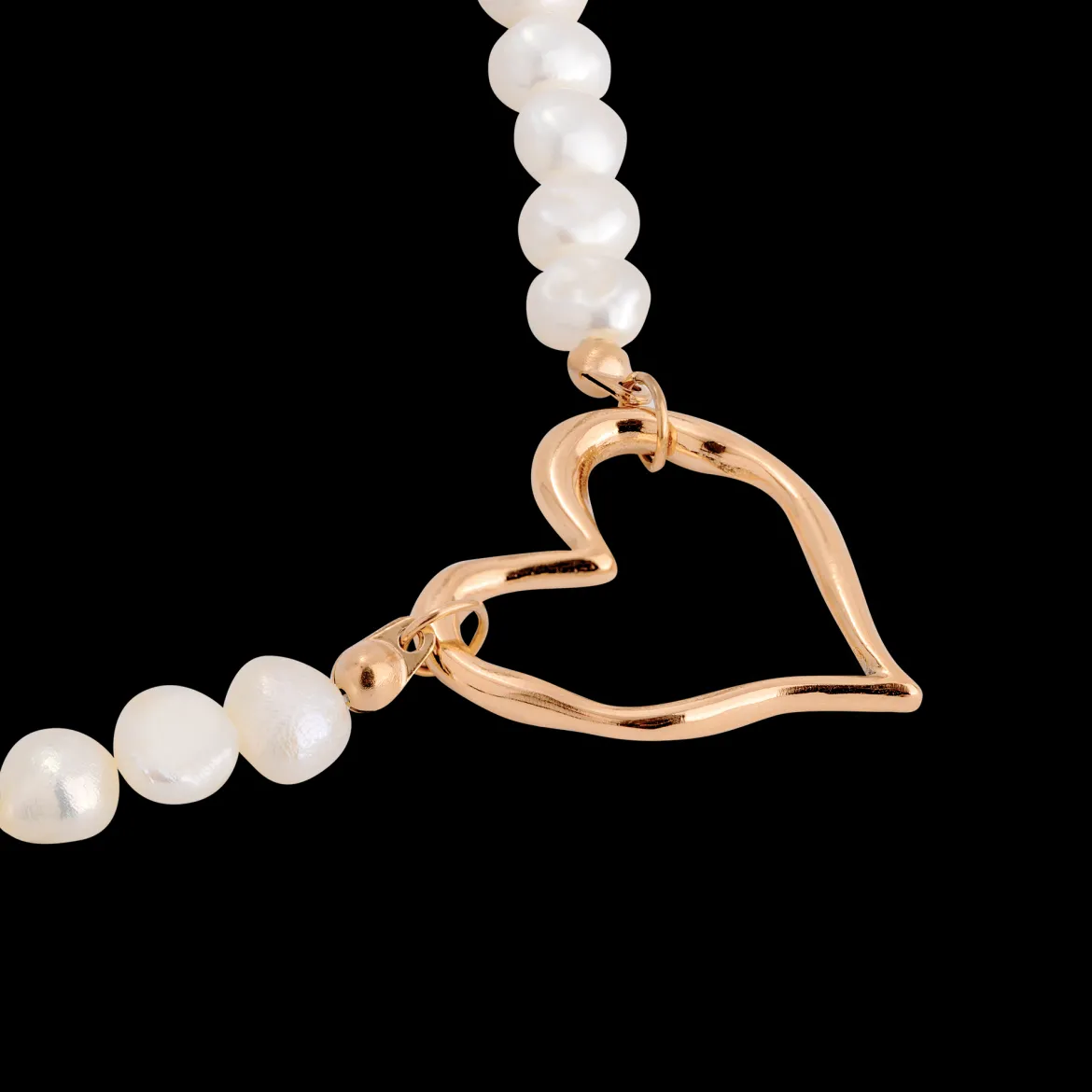 Melting Heart Pearl Necklace Roségold
