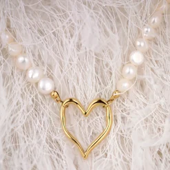 Melting Heart Pearl Necklace Roségold