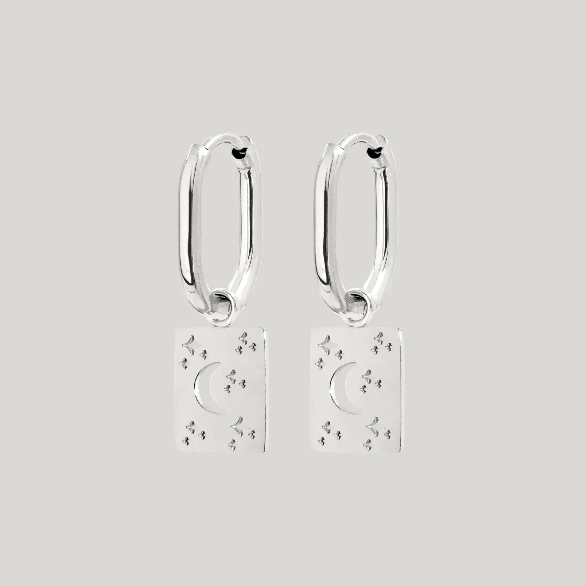 Midnight Lover Oval Hoops Baby Silber
