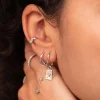 Midnight Lover Oval Hoops Baby Silber