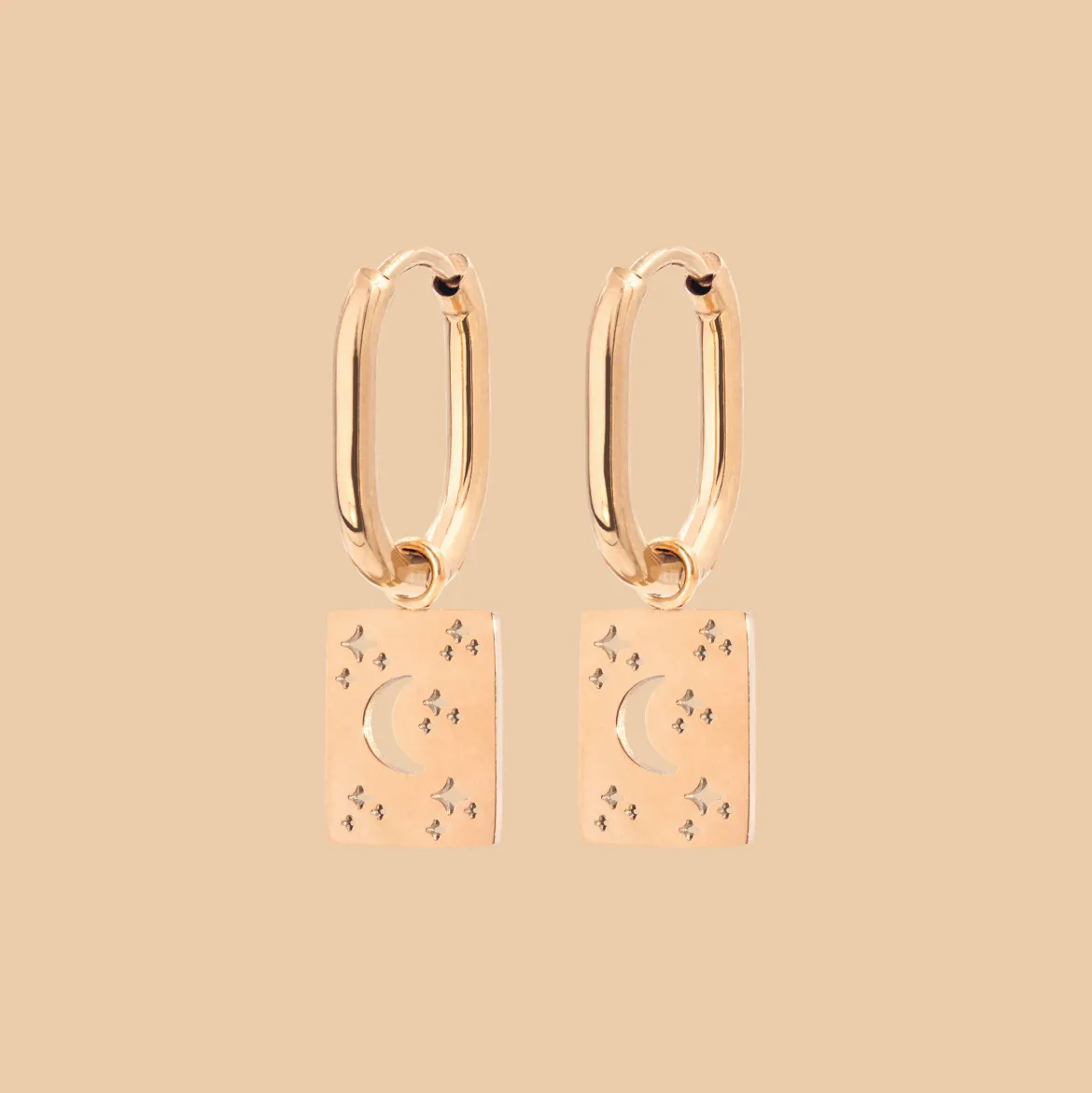 Midnight Lover Oval Hoops Baby Roségold