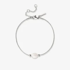 Minimalist Pearl Bracelet Silber