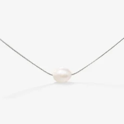 Minimalist Pearl Choker Silber