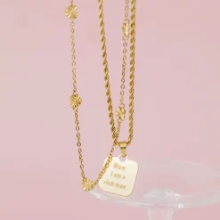 Mom, I am a rich man Necklace Gold