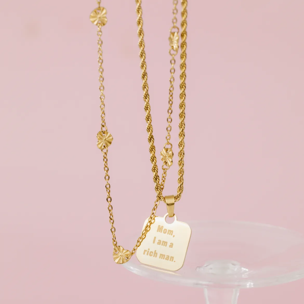 Mom, I am a rich man Necklace Silber