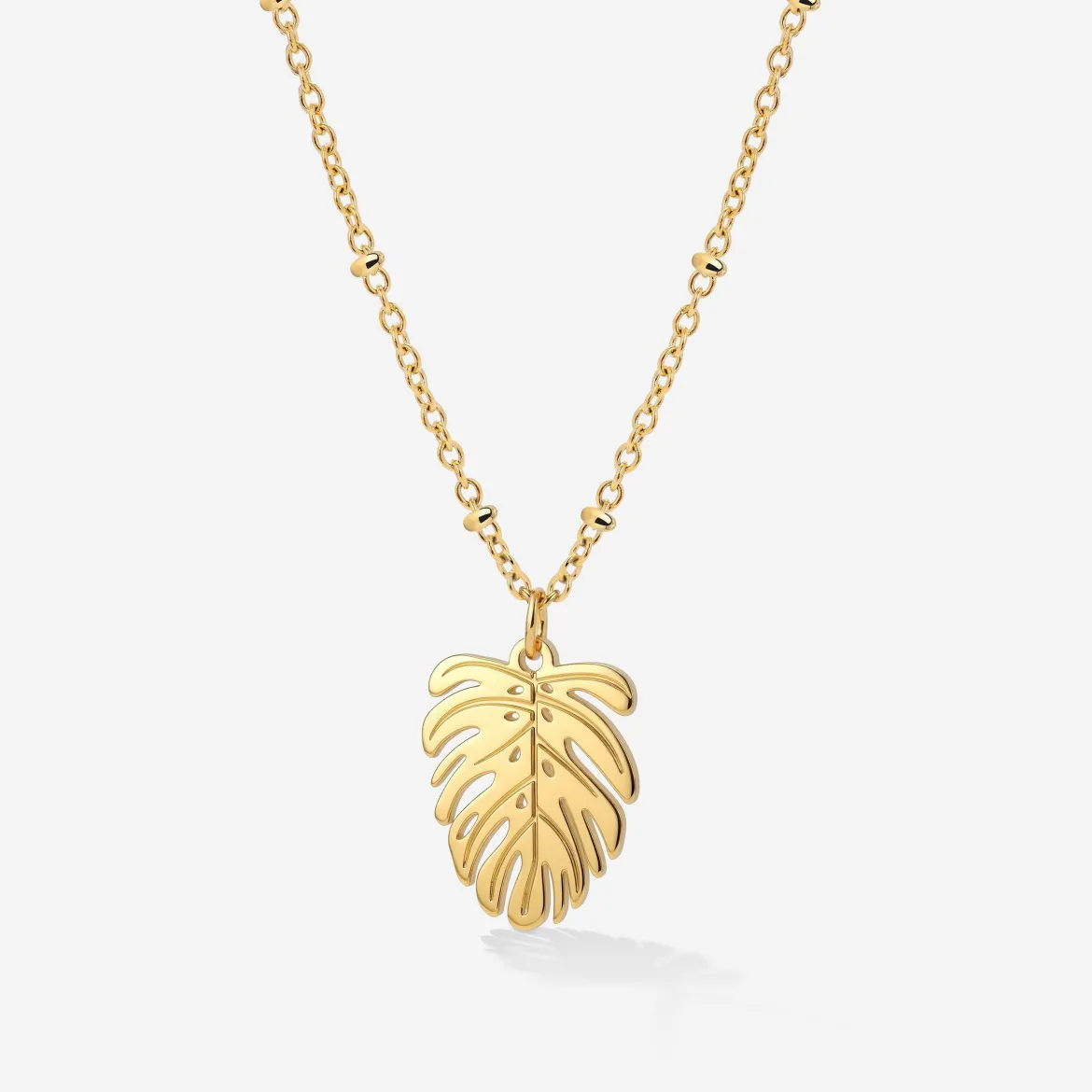 Monstera Leaf Necklace Gold