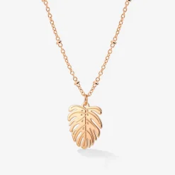 Monstera Leaf Necklace Roségold