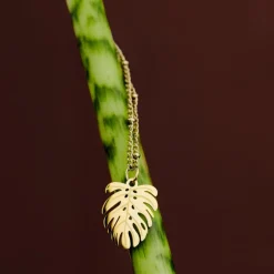 Monstera Leaf Necklace Roségold