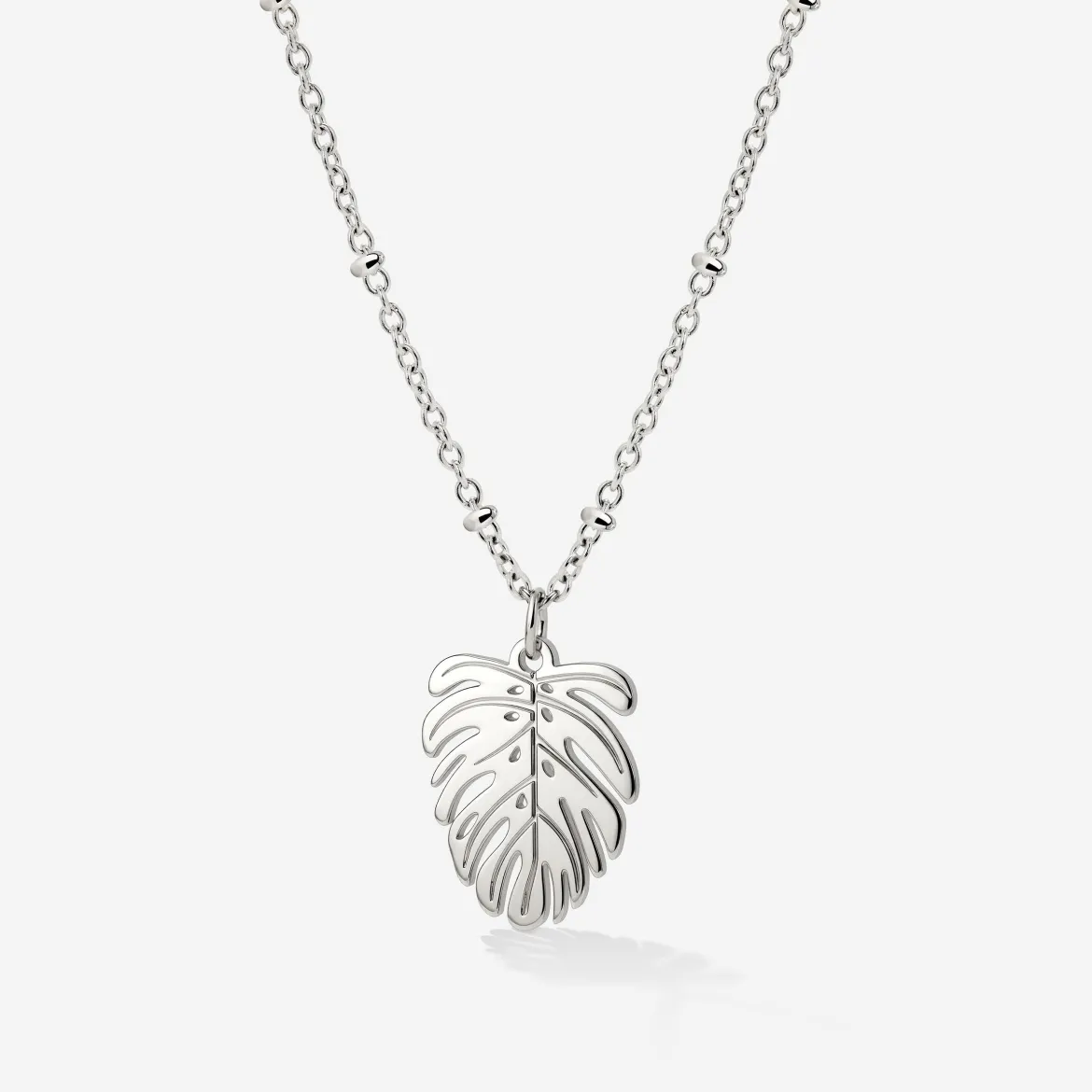 Monstera Leaf Necklace Silber