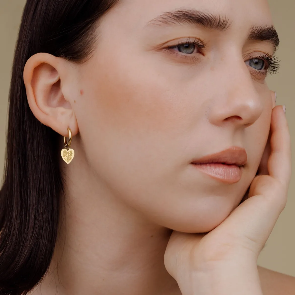 More Self-Love Hoop Set Small Gold