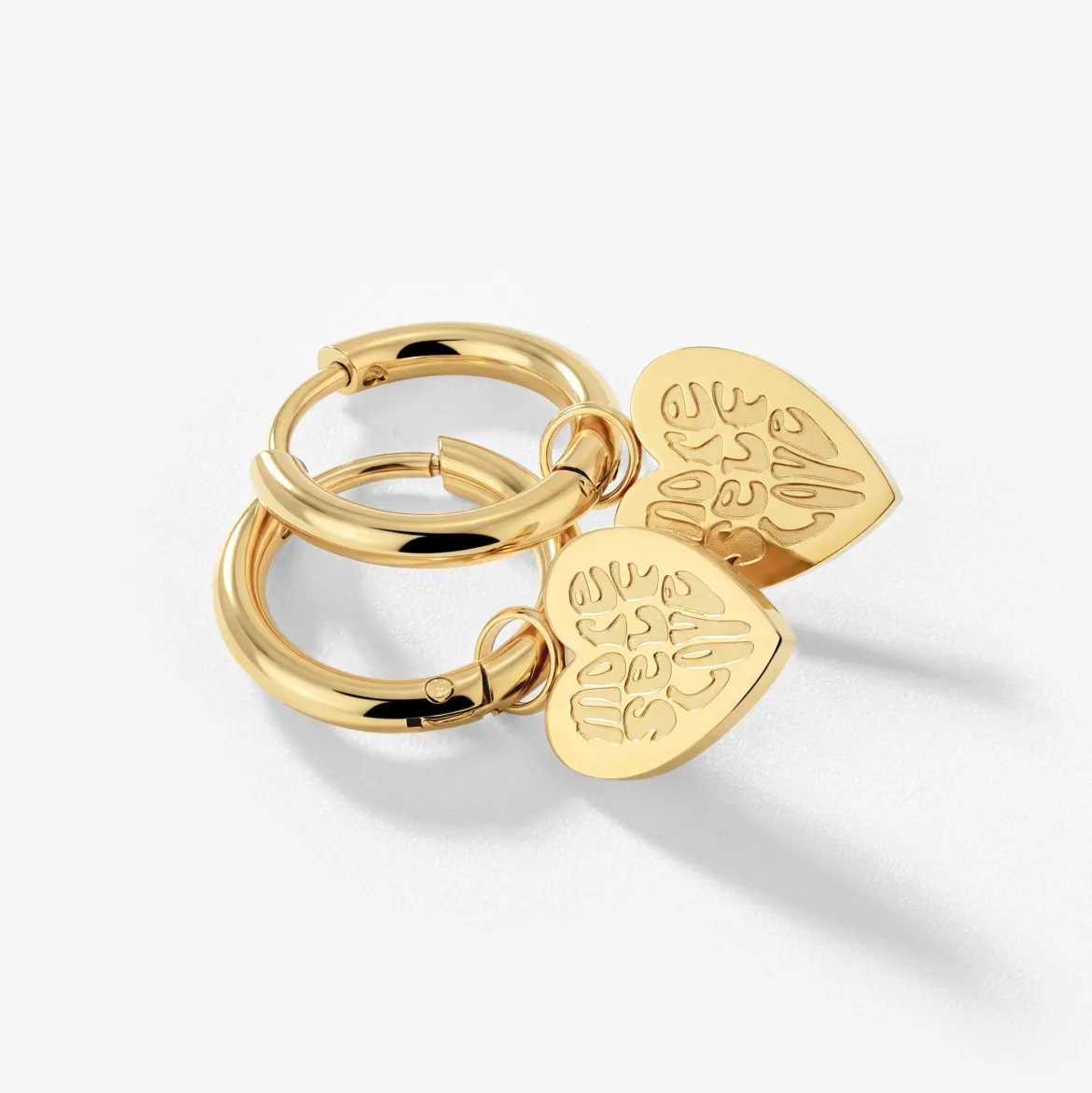 More Self-Love Hoop Set Small Gold