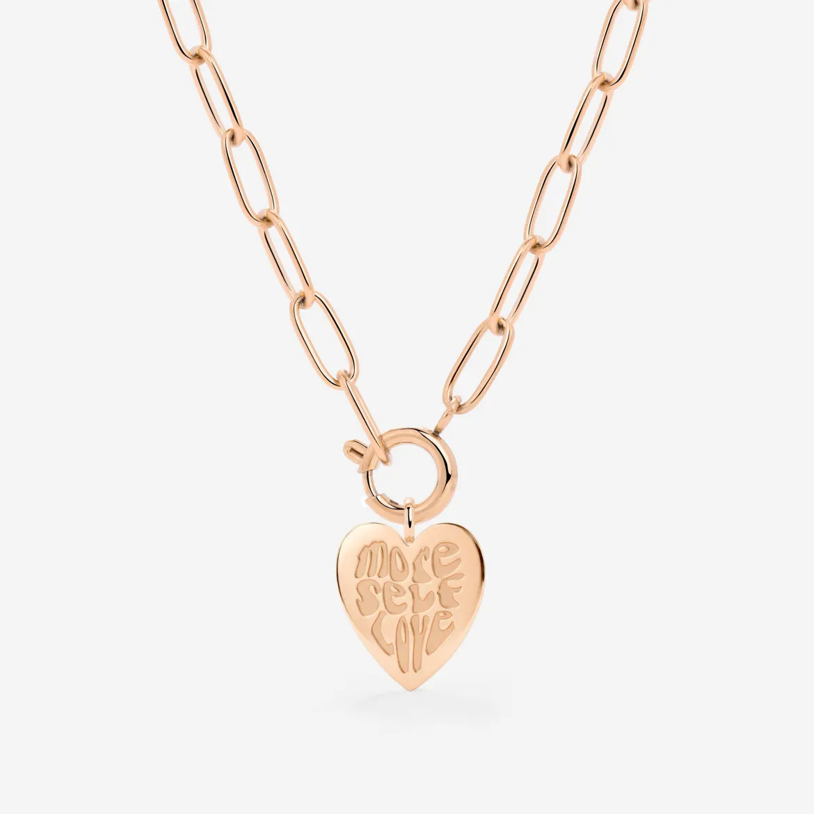 More Self-Love Oval Links Necklace Set Roségold