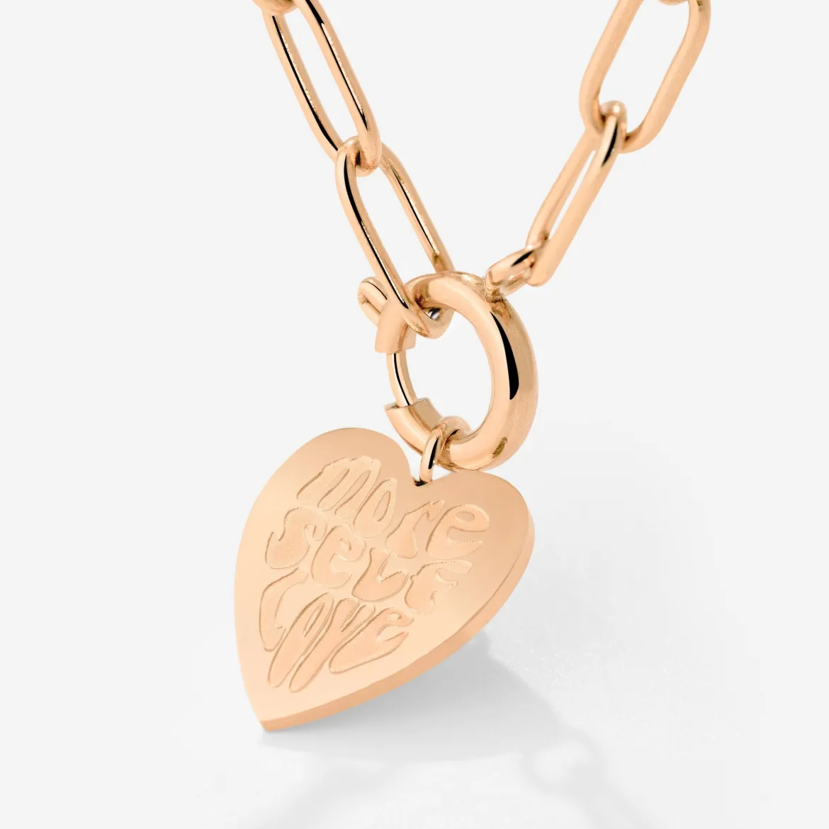 More Self-Love Oval Links Necklace Set Roségold