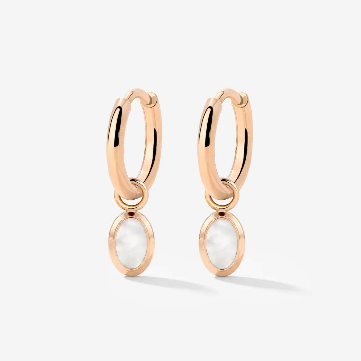 Mother of Pearls Hoop Set Roségold