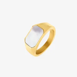 Mother of Pearls Ring Gold