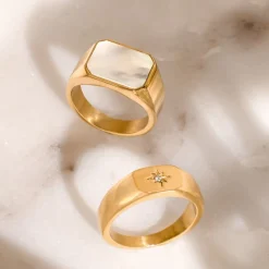Mother of Pearls Ring Silber