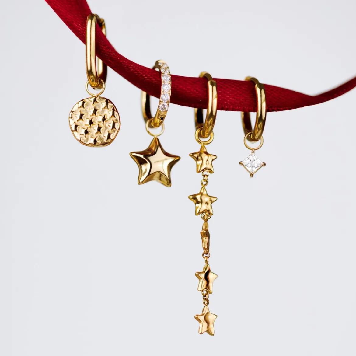 North Star Hoop Set Small Gold