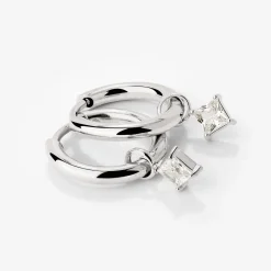 North Star Hoop Set Small Silber