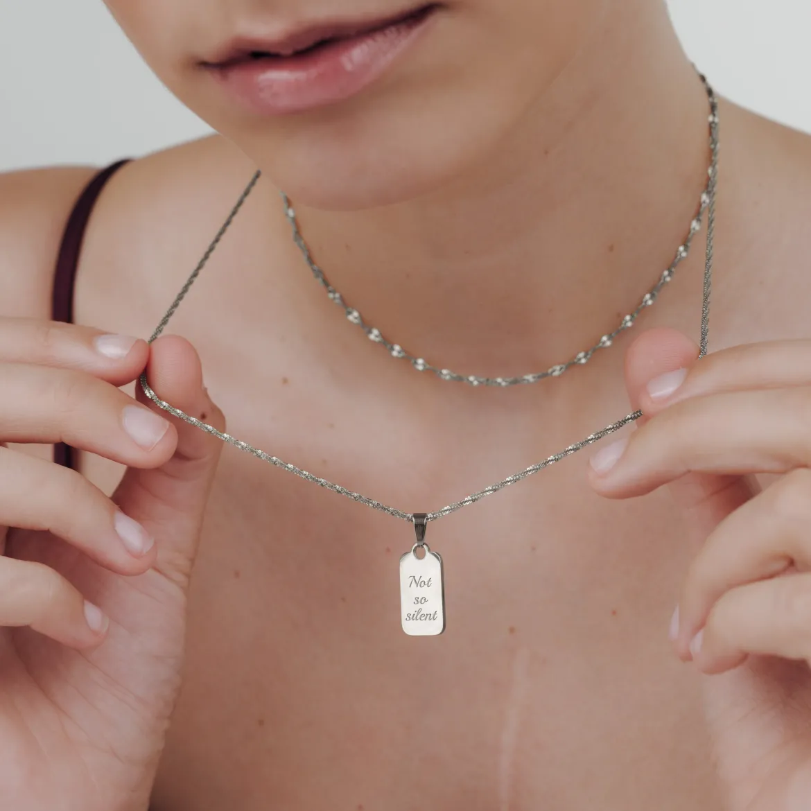 Not so silent Necklace Silber