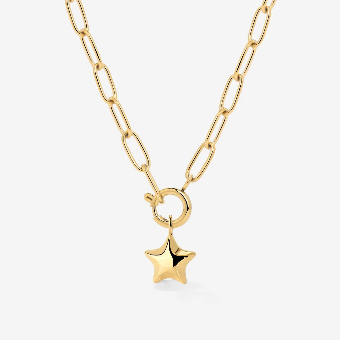Nova Oval Links Necklace Set Gold
