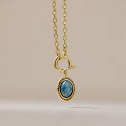 Ocean Agate Classic Chain Necklace Set Gold