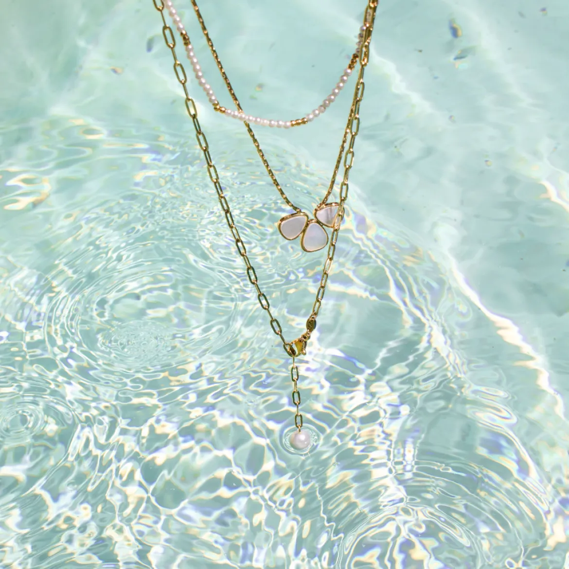 Ocean Find Y-Necklace Gold