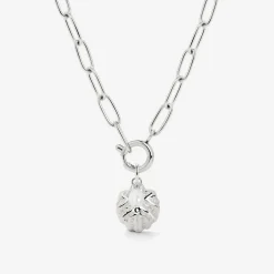 Ocean Lovers Oval Links Necklace Set Silber