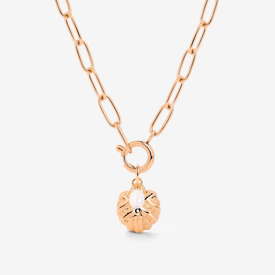 Ocean Lovers Oval Links Necklace Set Roségold