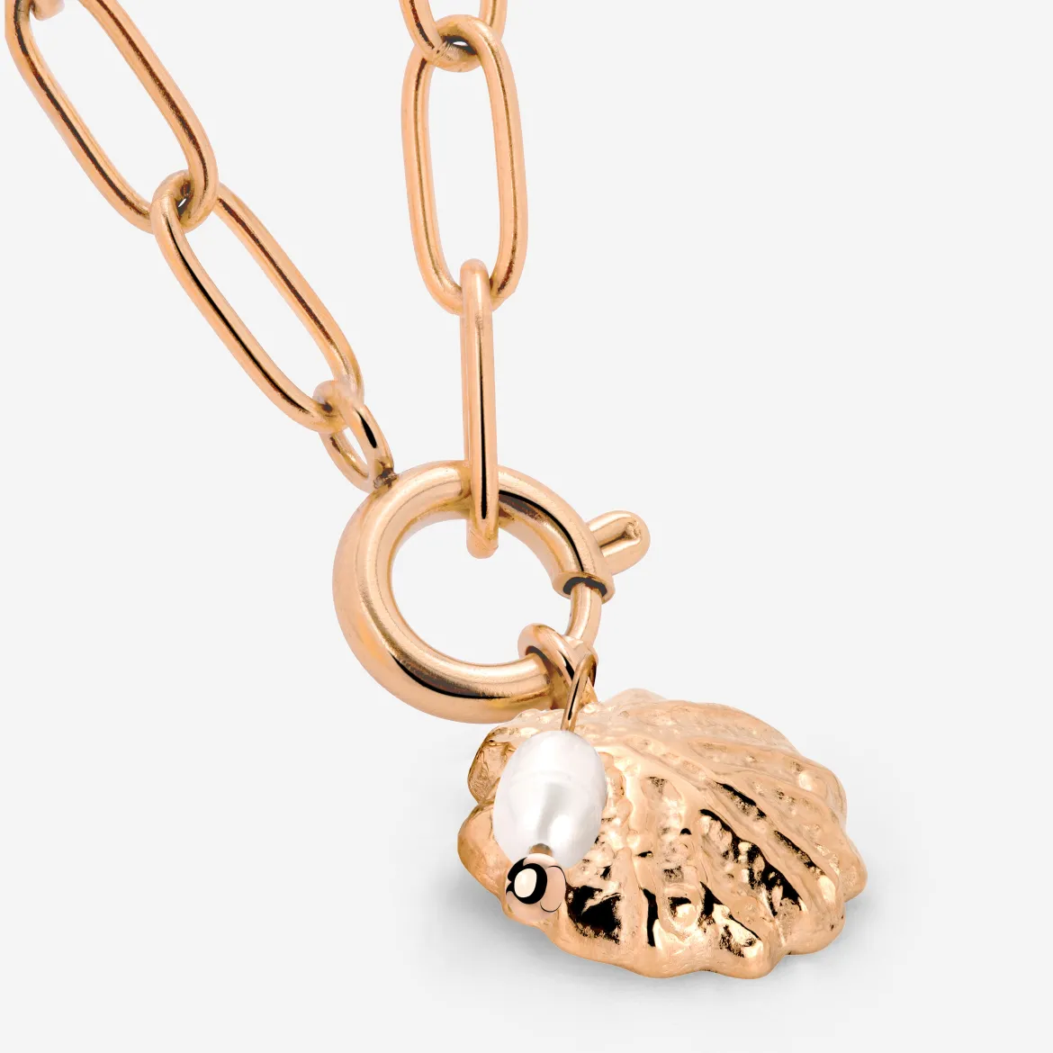 Ocean Lovers Oval Links Necklace Set Roségold