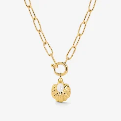 Ocean Lovers Oval Links Necklace Set Gold