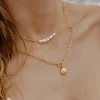 Ocean Lovers Oval Links Necklace Set Gold