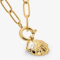 Ocean Lovers Oval Links Necklace Set Gold