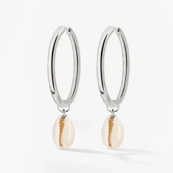 Ocean Whisper Hoop Set Large Silber