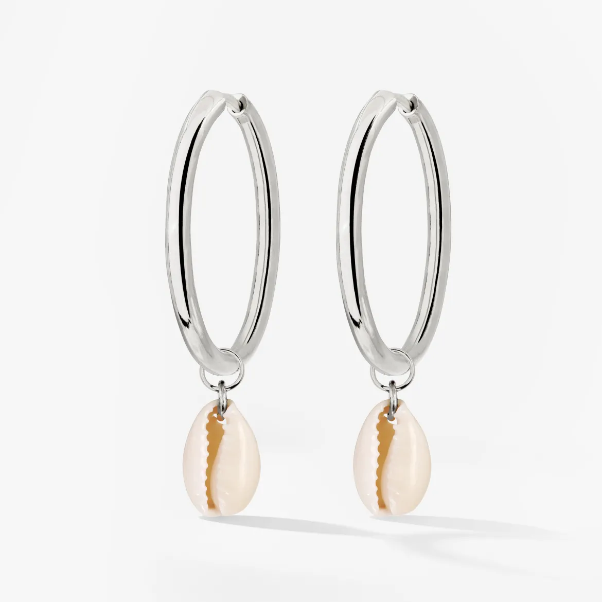 Ocean Whisper Hoop Set Large Silber