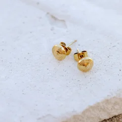 Ocean's Echo Studs Gold