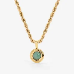 Olive Glow Necklace Gold