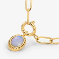 Opaline Oval Links Necklace Set Gold