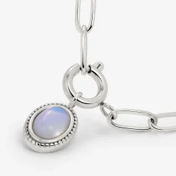 Opaline Oval Links Necklace Set Silber