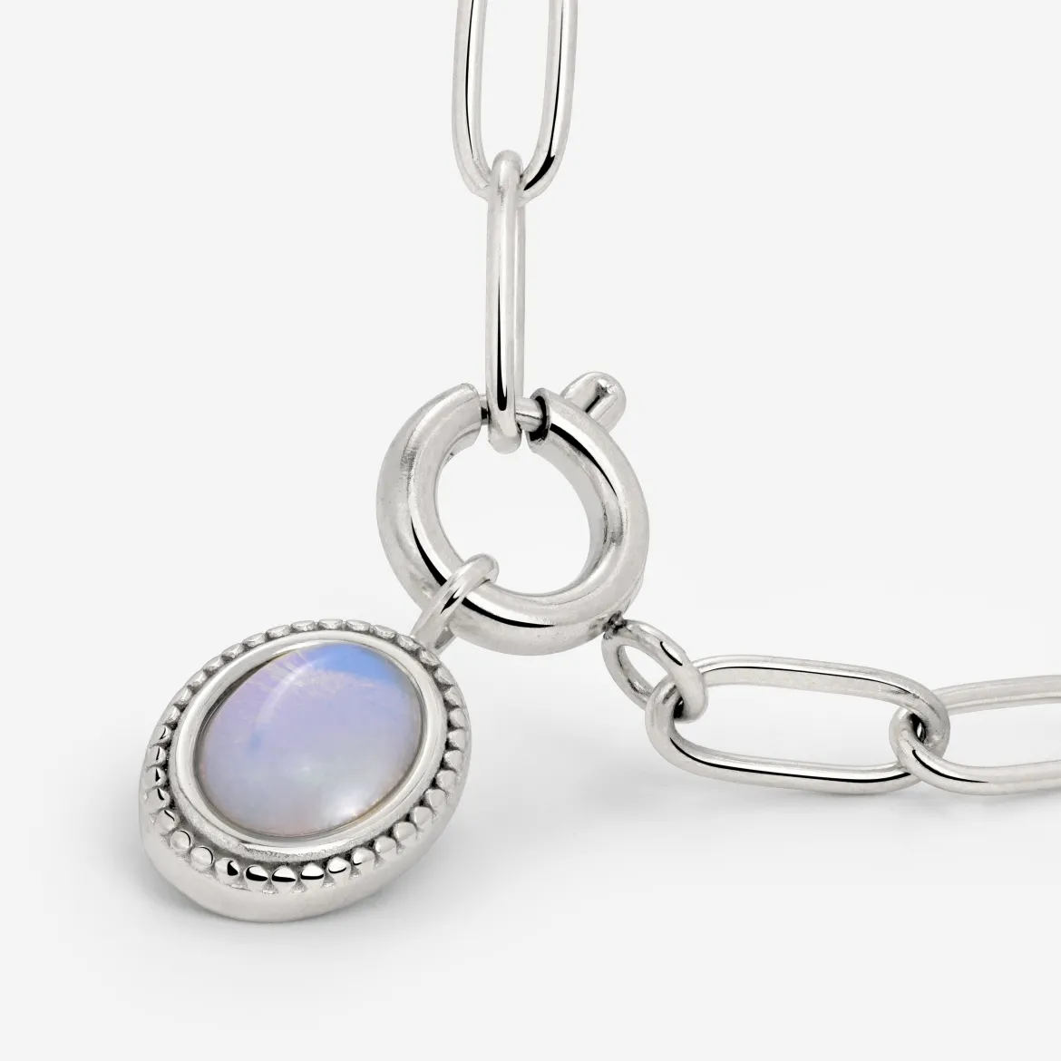 Opaline Oval Links Necklace Set Silber