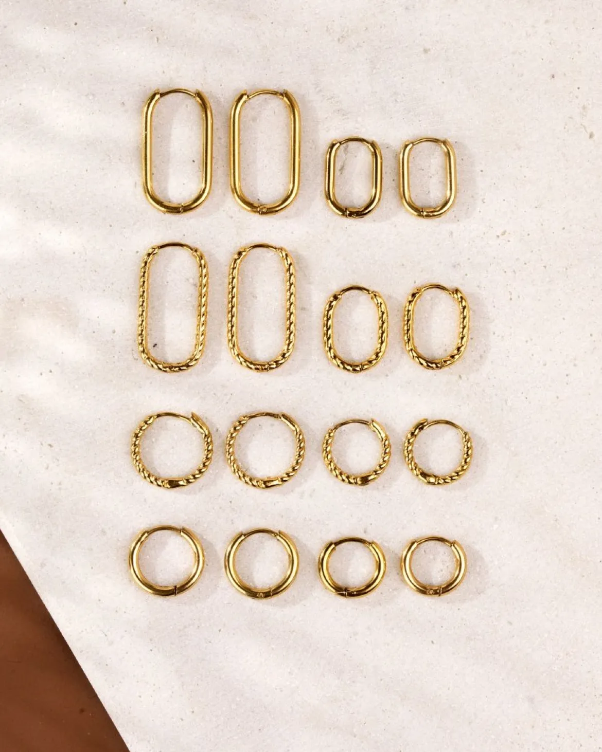 Oval Clean Hoop Bundle Gold