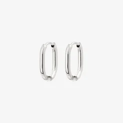 Oval Hoops Baby Silber