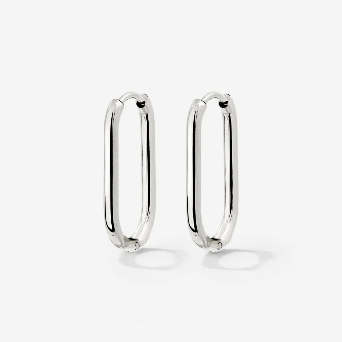 Oval Hoops Small Silber