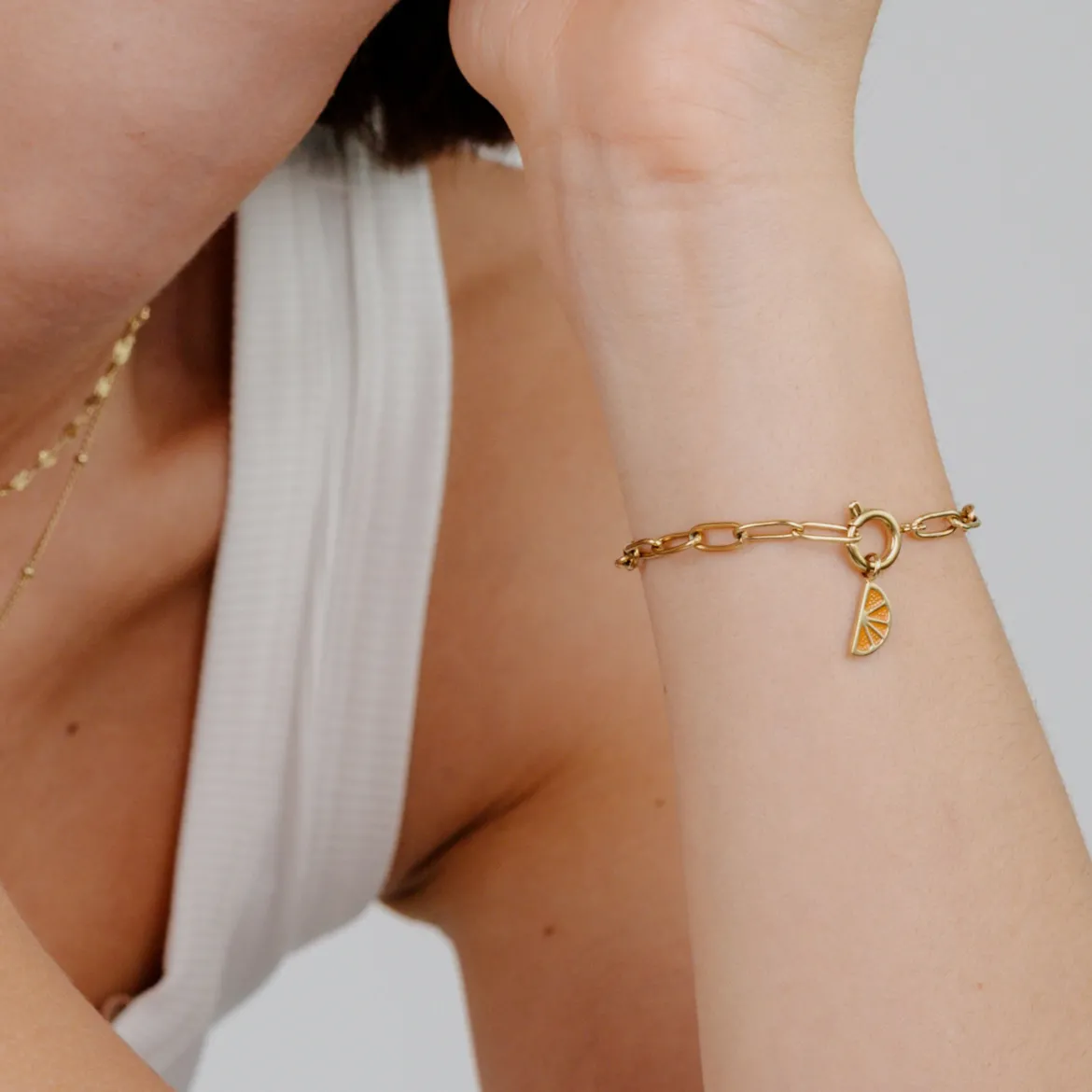 Oval Links Charm Bracelet Set