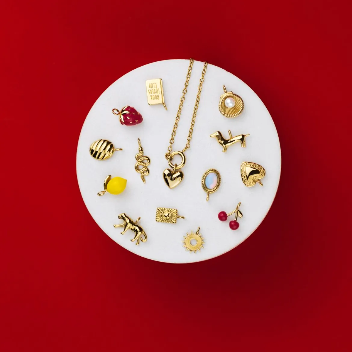 Oval Links Charm Necklace Set
