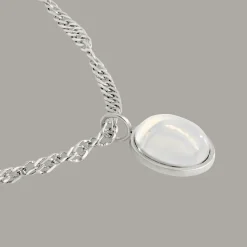 Oval Pendant Necklace Silber