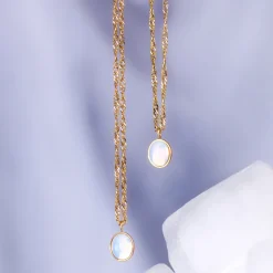 Oval Pendant Necklace Silber