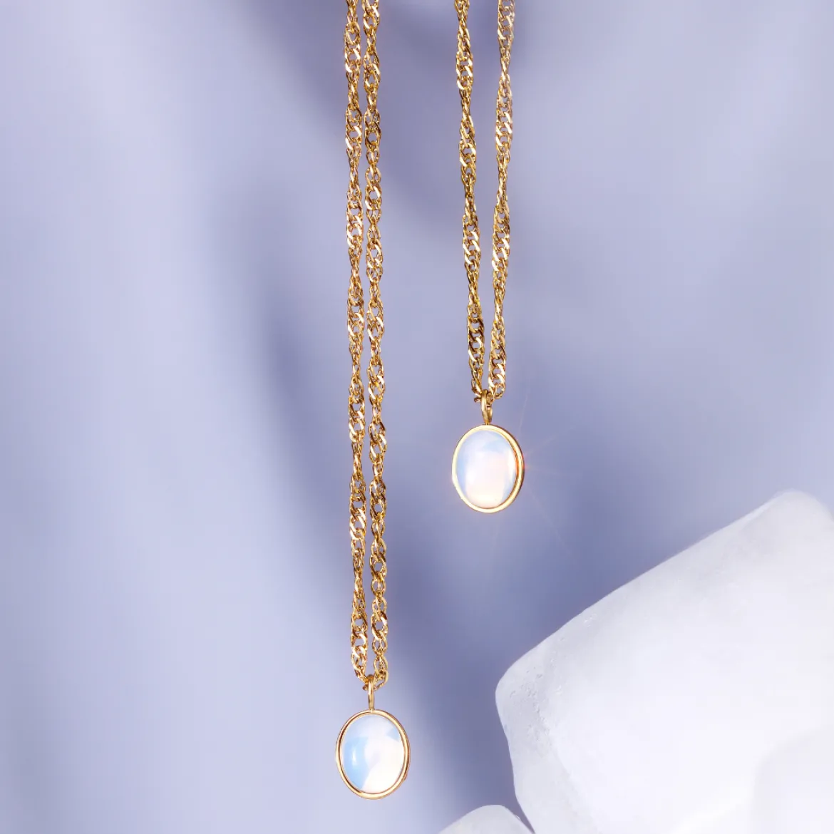 Oval Pendant Necklace Silber