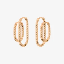 Oval Twisted Hoop Bundle Roségold
