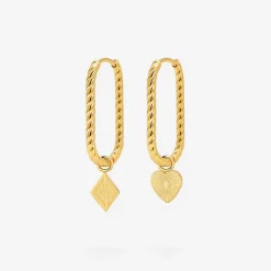 Oval Twisted Hoop Set Small